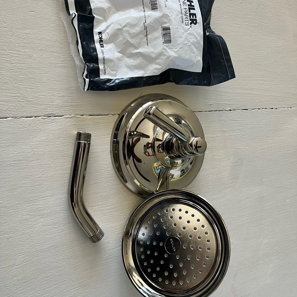 New Kohler Devonshire Vibrant Polished Nickel Showerhead Bathroom Fixture/handle